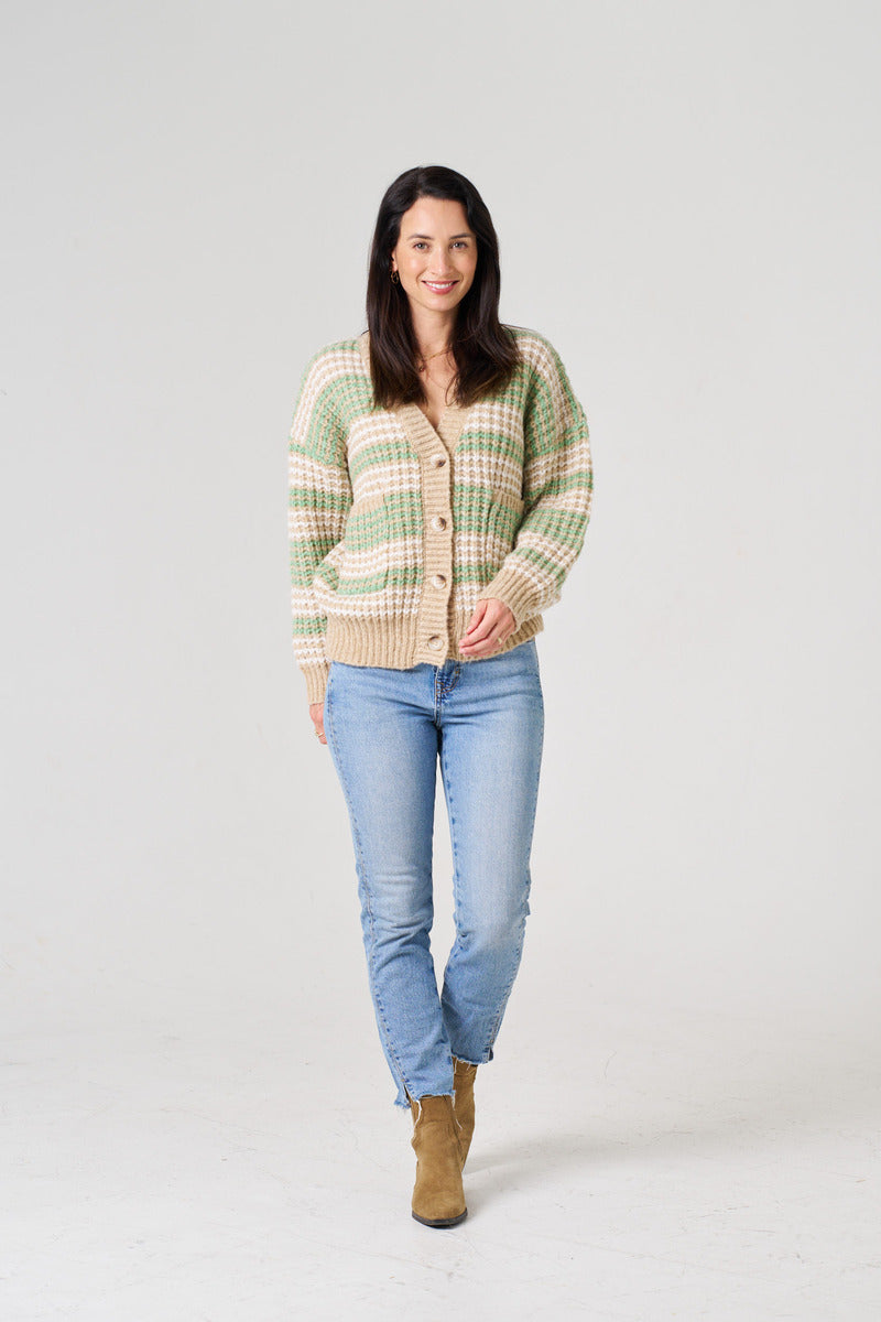 THE CAMEL STRIPE CARDI