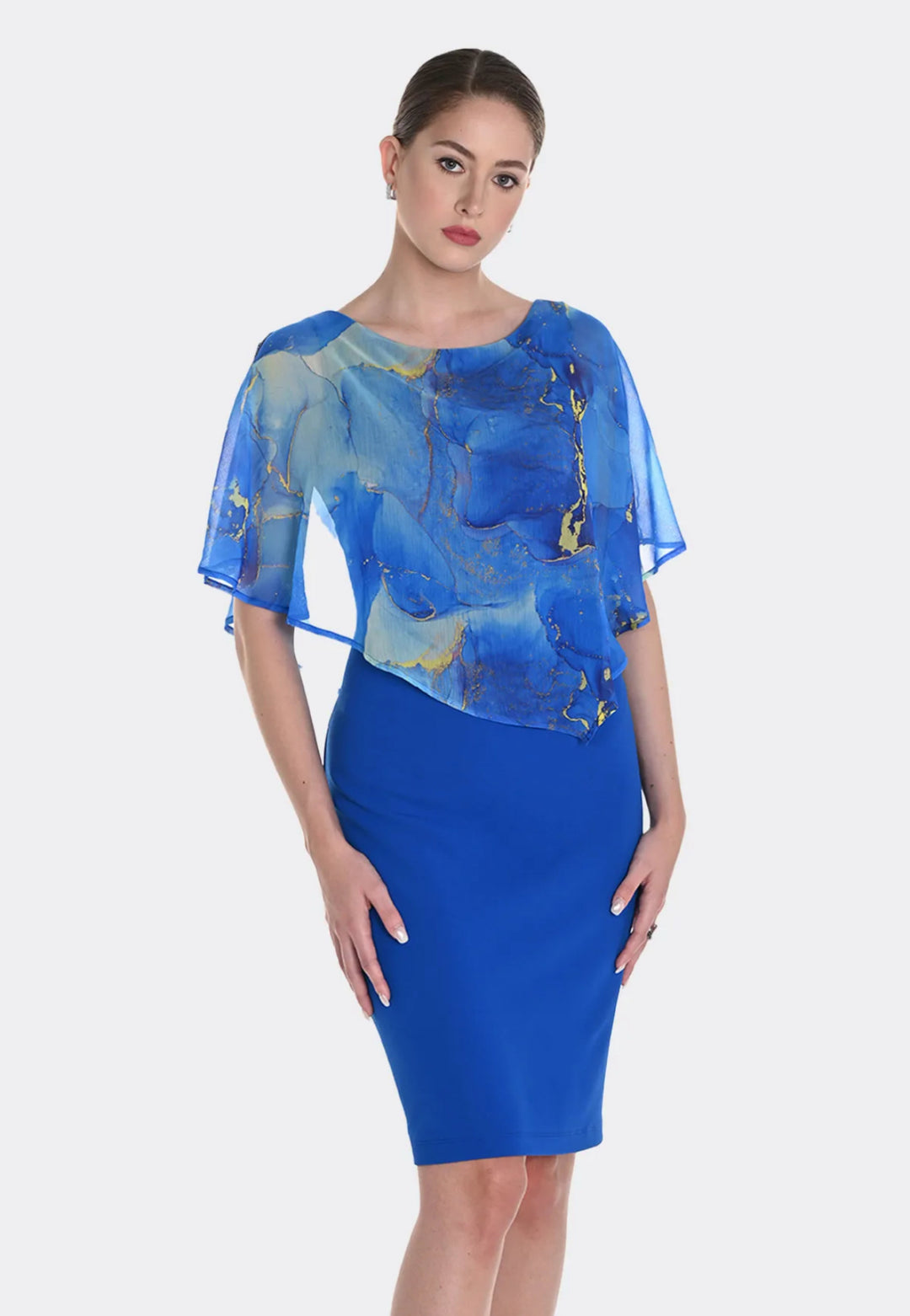 FRANK LYMAN PRINT OVERLAY DRESS