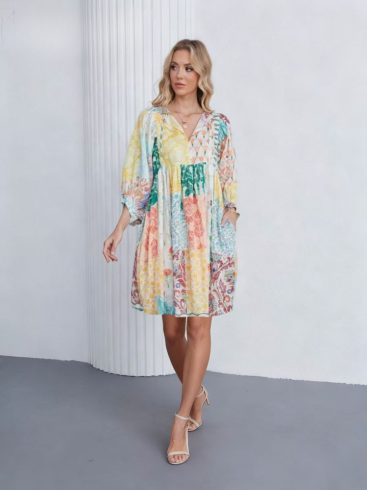 PATCHWORK MINI DRESS