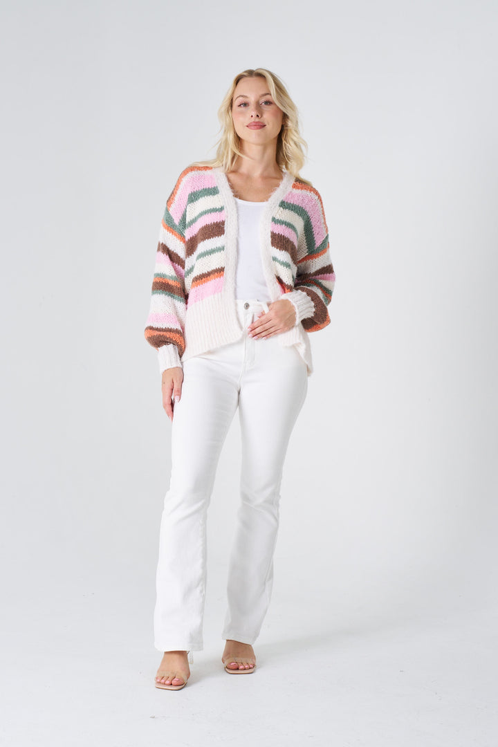 STRIPE CROP CARDI