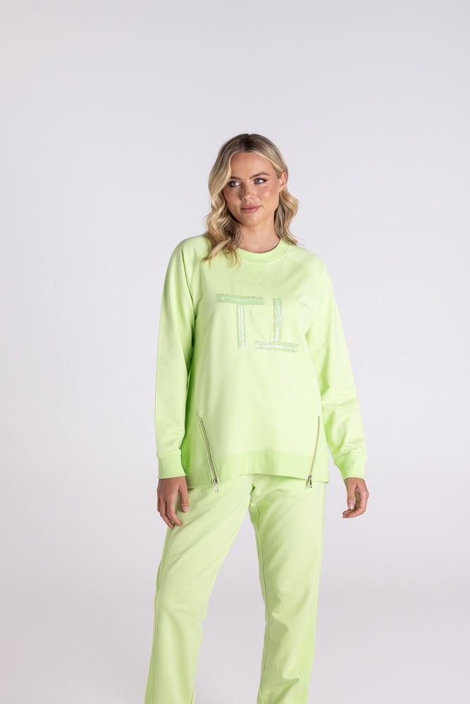 TWO TS RAGLAN SWEAT W BEADED LOGO