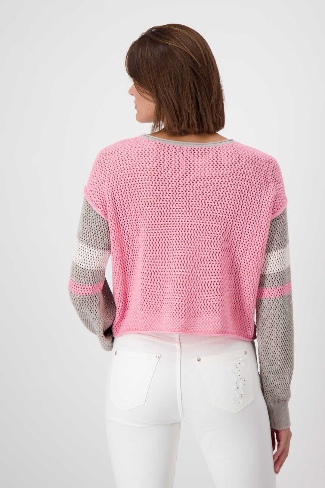 MONARI HOLEY CROP SWEATER