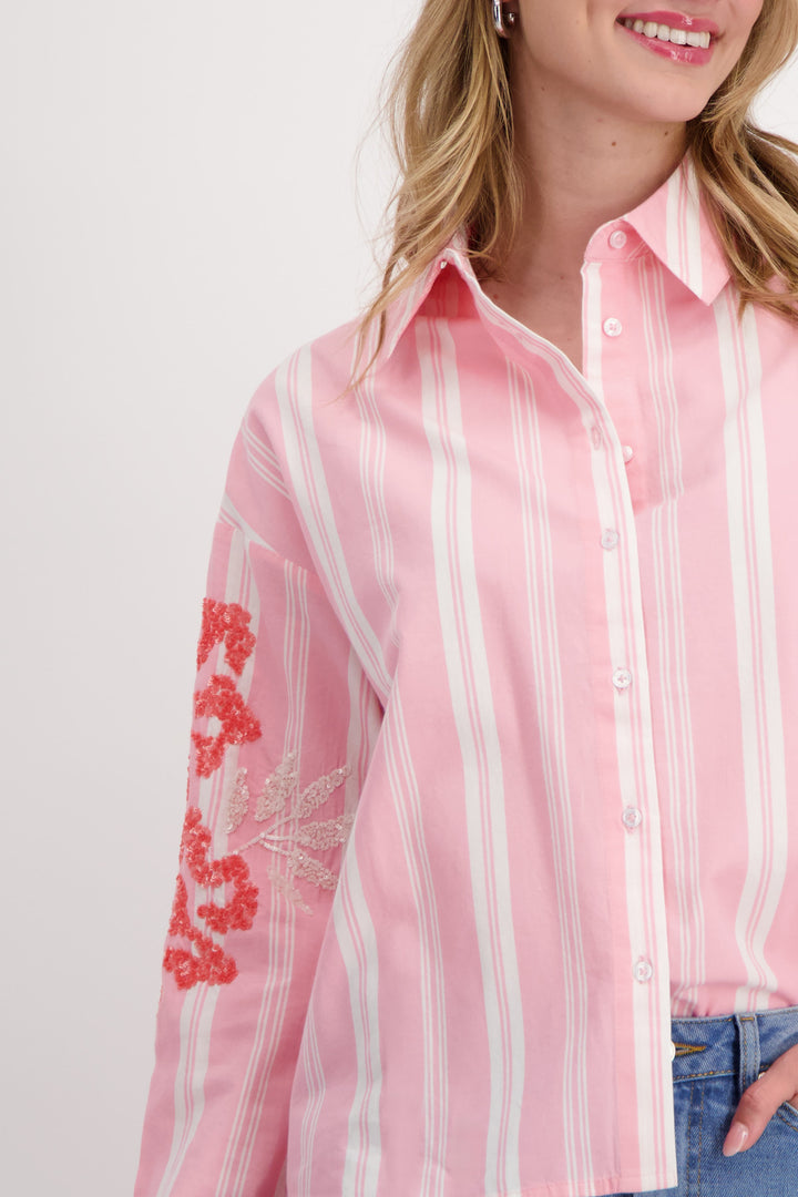 MONARI EMB SLEEVE SHIRT