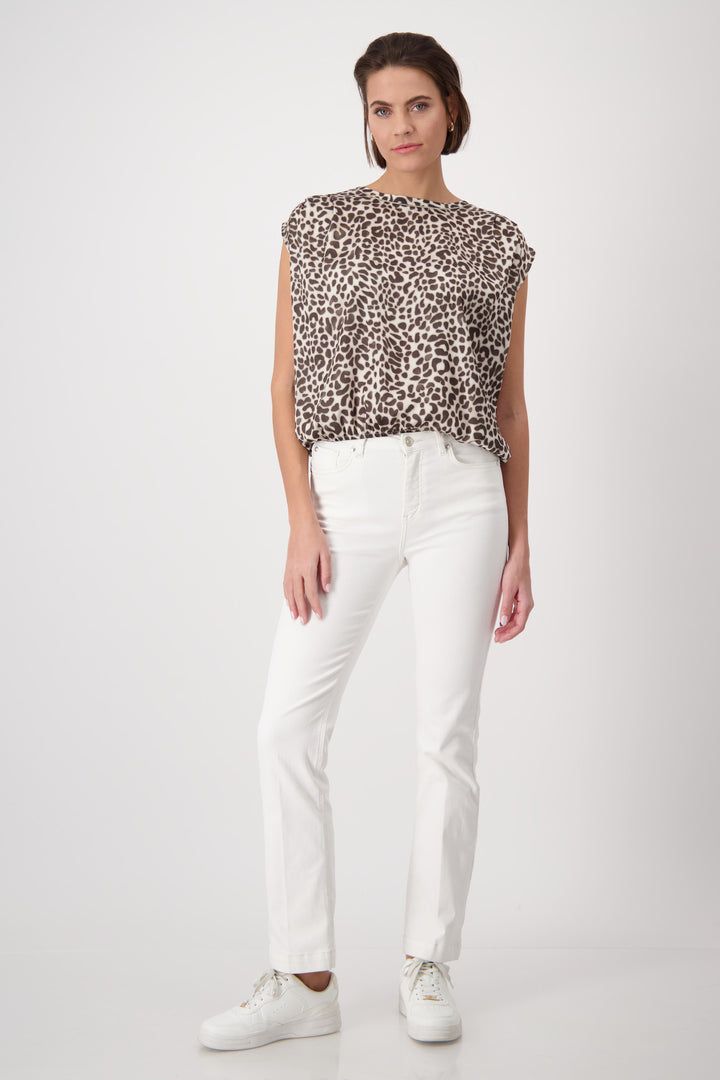 MONARI 409199 JERSEY BLOUSE LEO ALLOVER