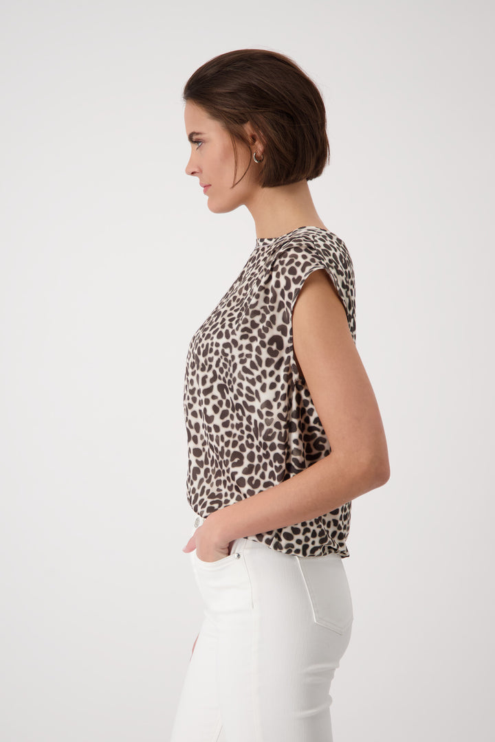 MONARI 409199 JERSEY BLOUSE LEO ALLOVER