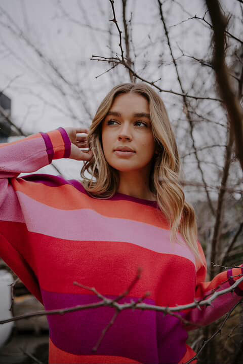 BELLA KNITWEAR DOLMAIN SLV PULLOVER