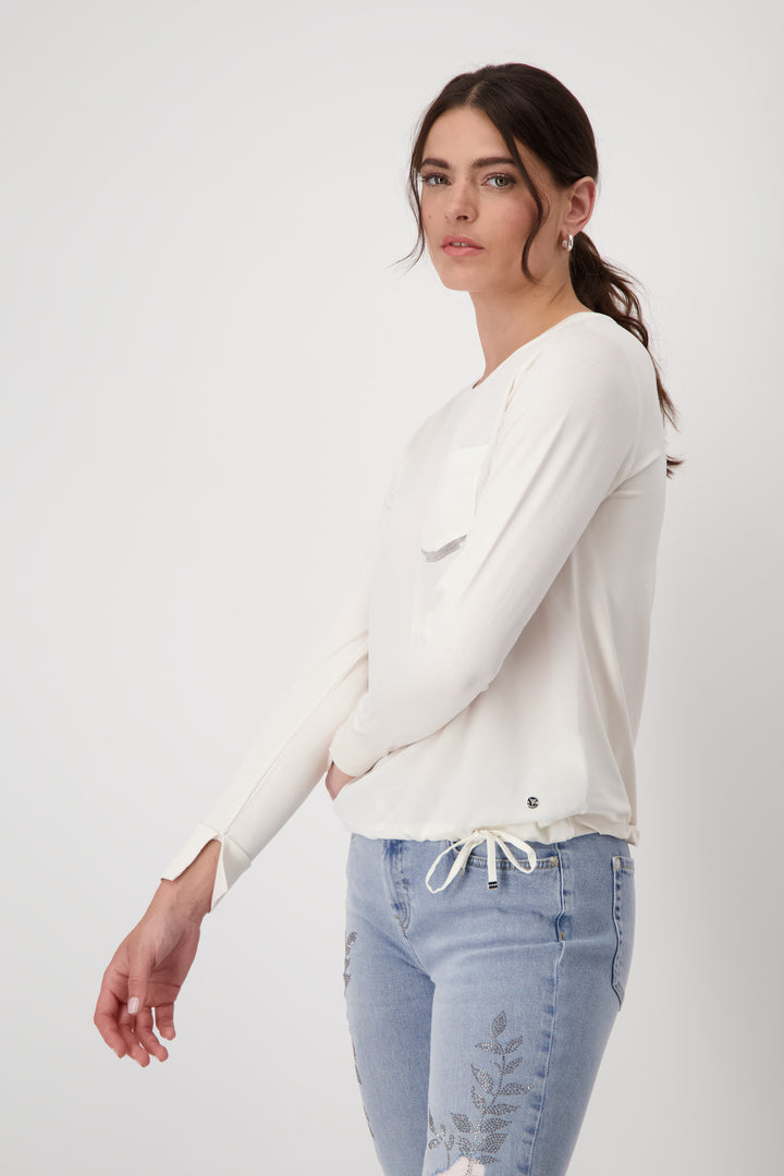 MONARI RND NECK JERSEY BLOUSE