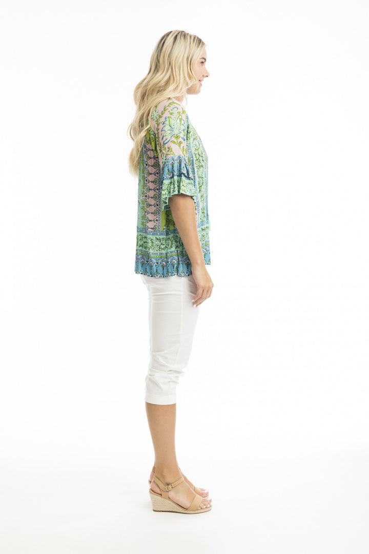 ORIENTIQUE BOHO TOP FRILL SLEEVE