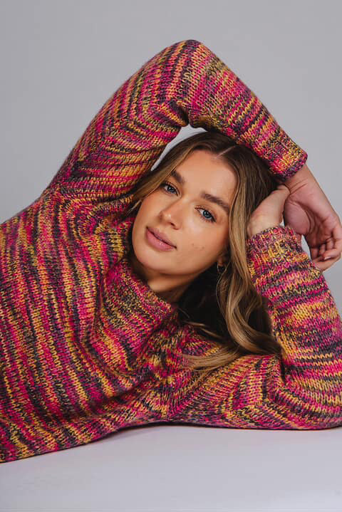 BELLA KNITWEAR SPACE DYE PULLOVER