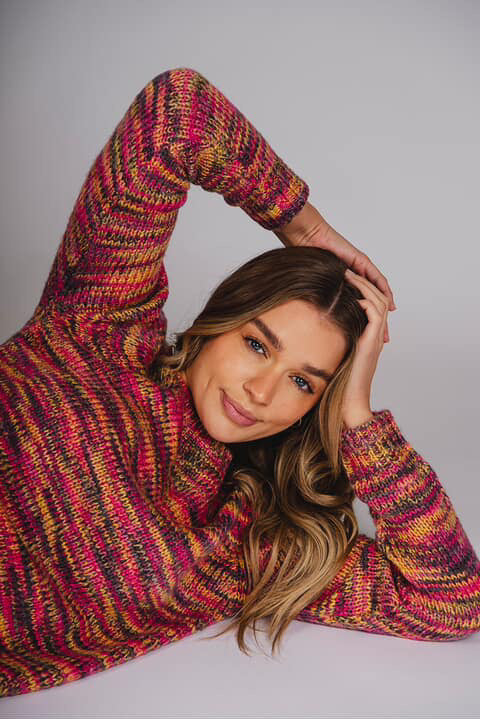 BELLA KNITWEAR SPACE DYE PULLOVER