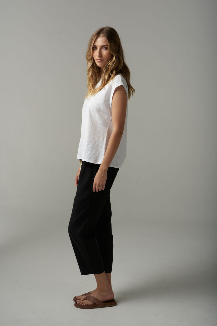 CPS LINEN CROPPED PANT
