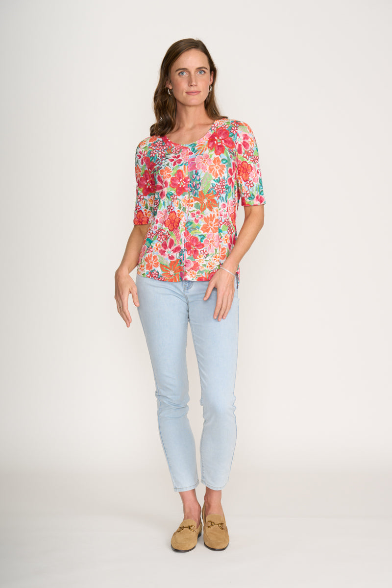 FOIL LEADING LADY TOP