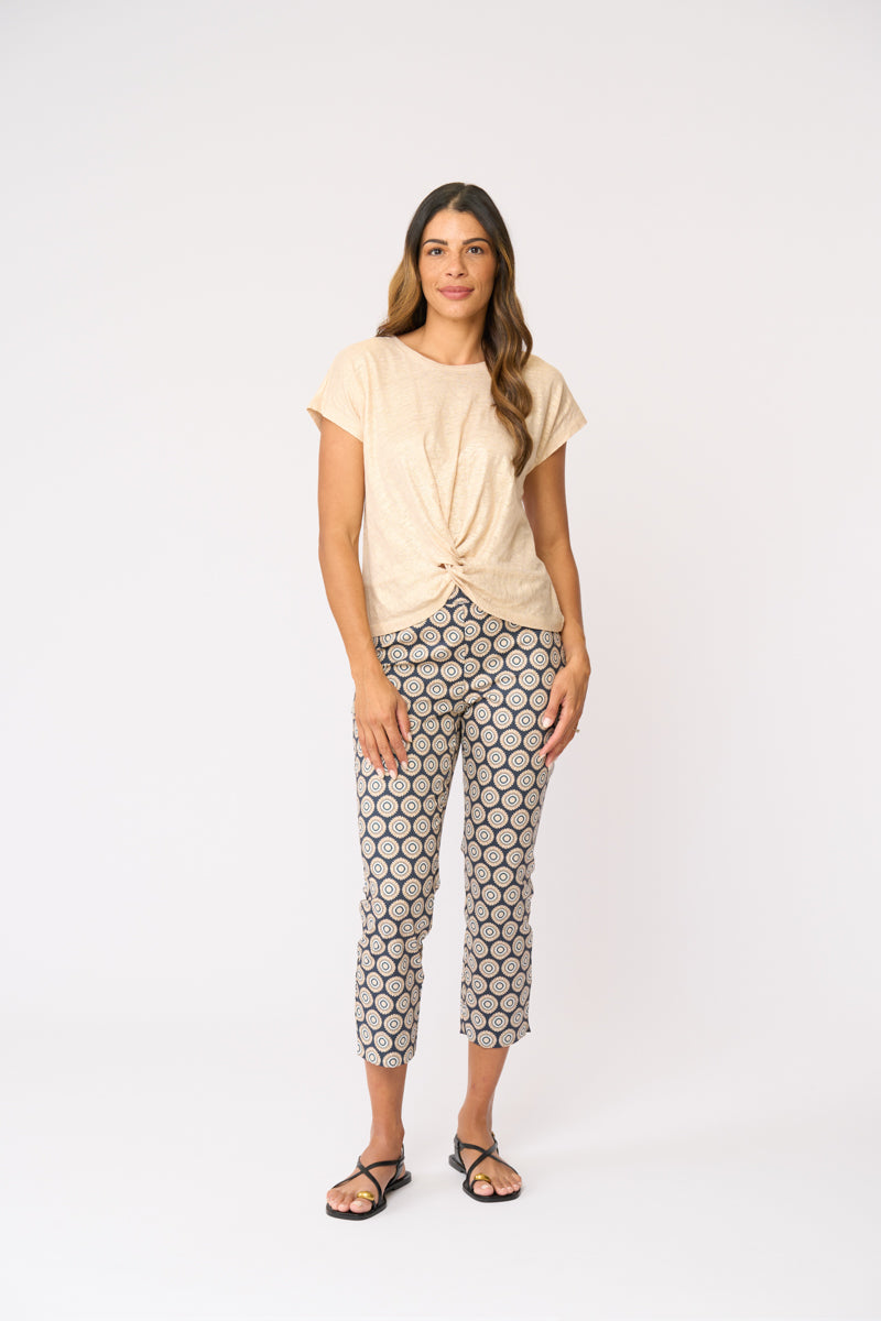 FOIL FUSS FREE CAPRI PRINTED PANT