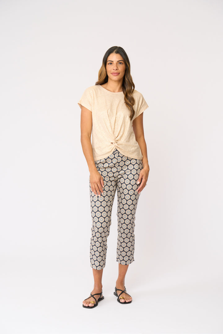 FOIL FUSS FREE CAPRI PRINTED PANT