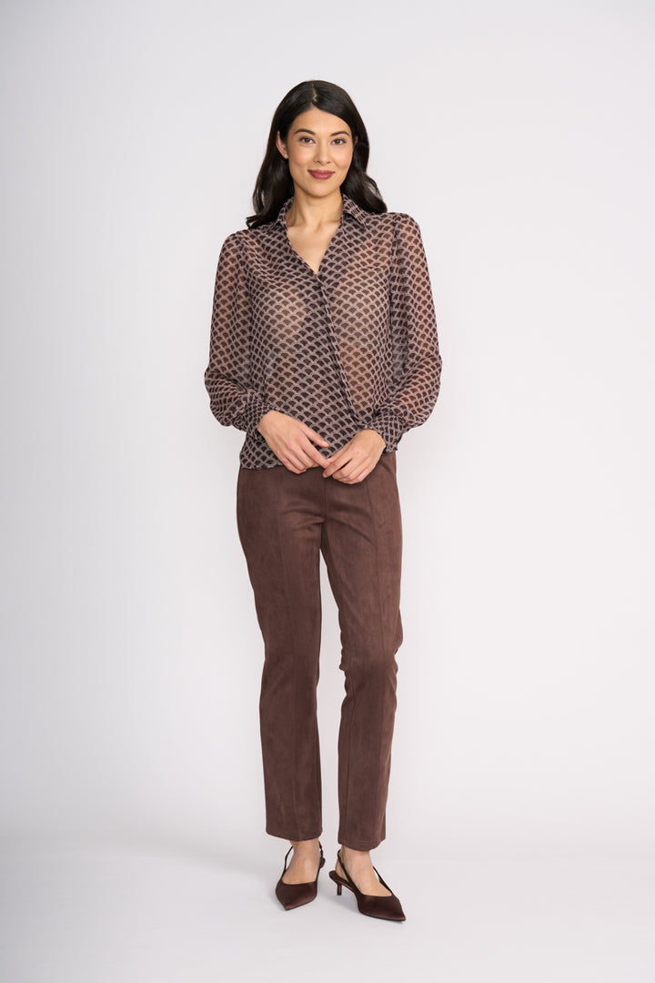 FOIL LOOKING SUEDE PANT