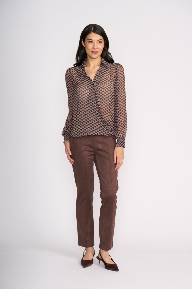 FOIL LOOKING SUEDE PANT