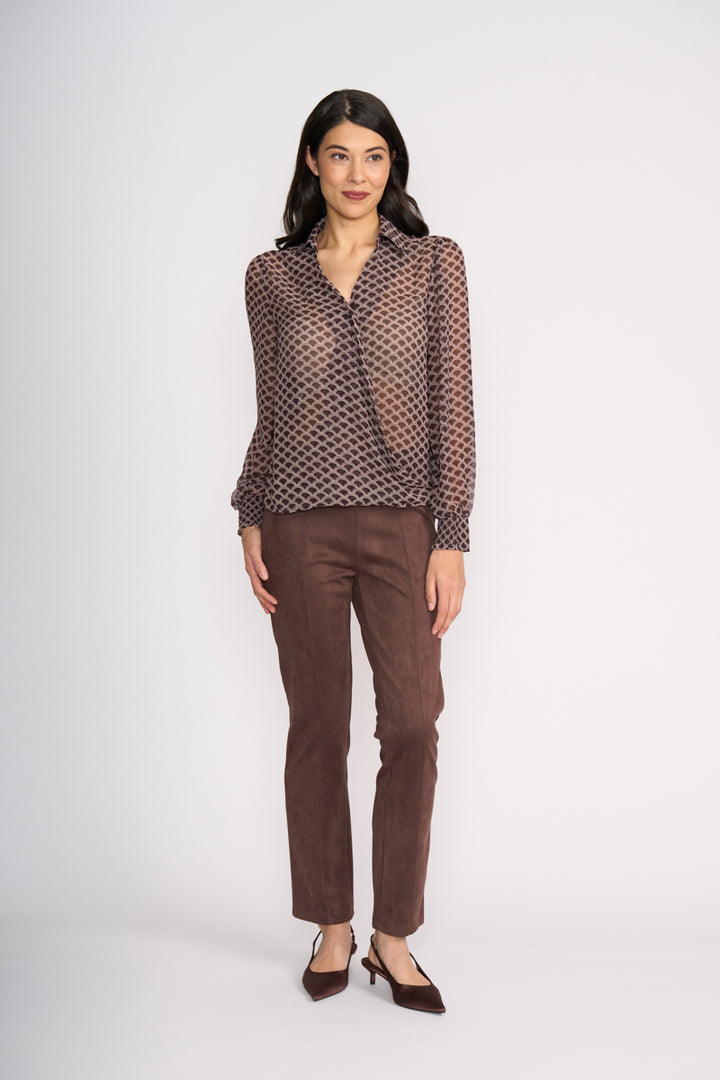 FOIL LOOKING SUEDE PANT