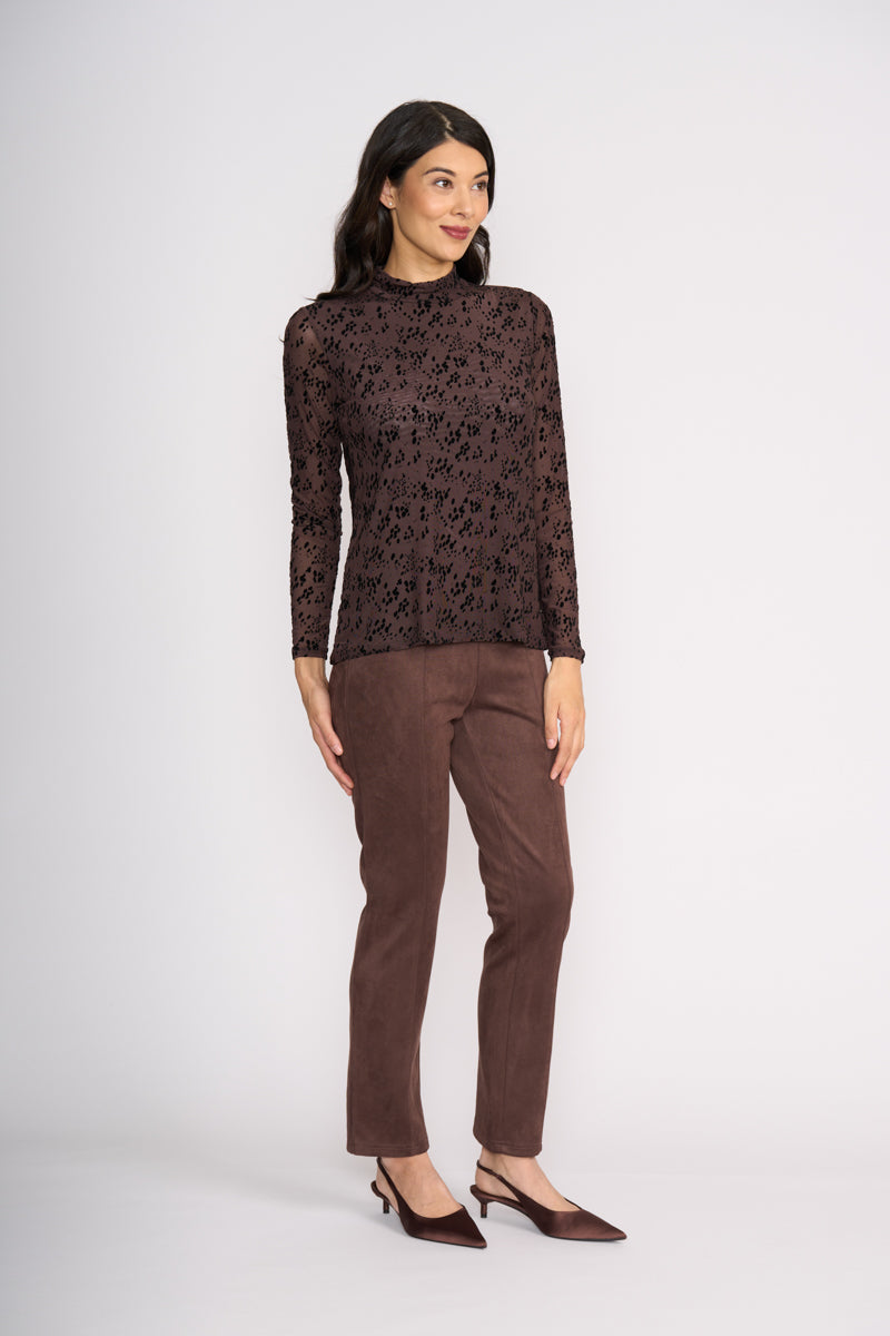 FOIL LOOKING SUEDE PANT