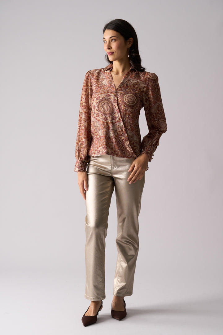 FOIL ROYAL GALA BLOUSE