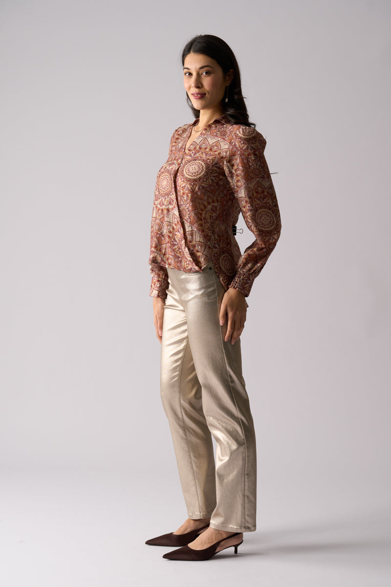 FOIL ROYAL GALA BLOUSE