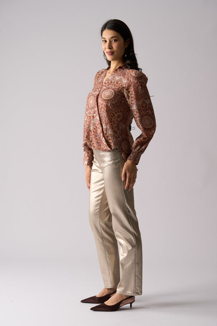 FOIL ROYAL GALA BLOUSE