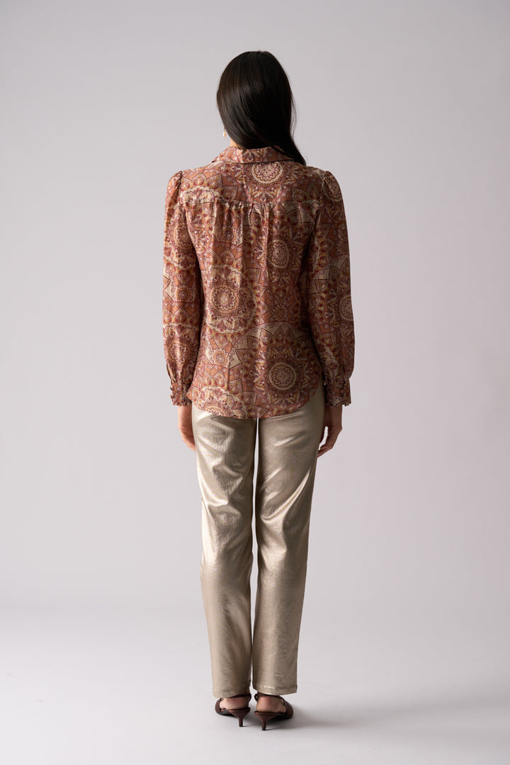 FOIL ROYAL GALA BLOUSE