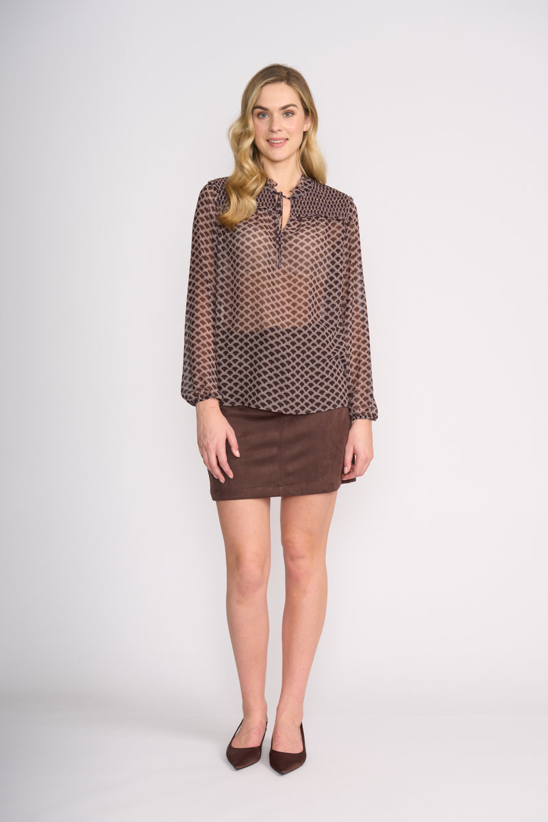 FOIL SLAY AND SUEDE SKIRT