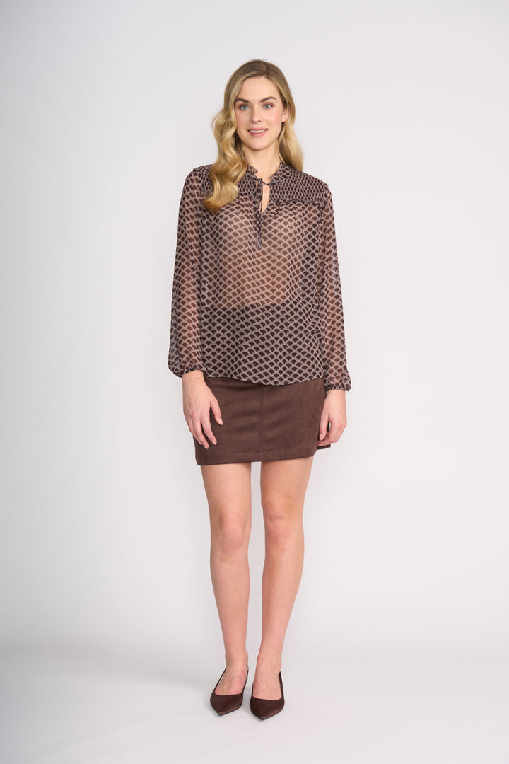 FOIL SLAY AND SUEDE SKIRT