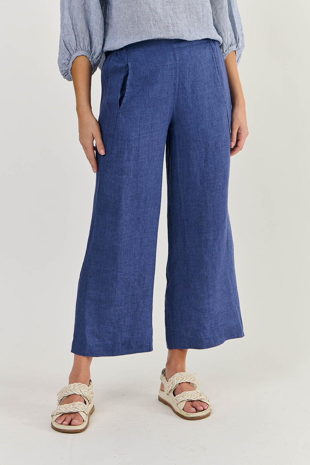 NATURALS LINEN WIDE LEG PANT