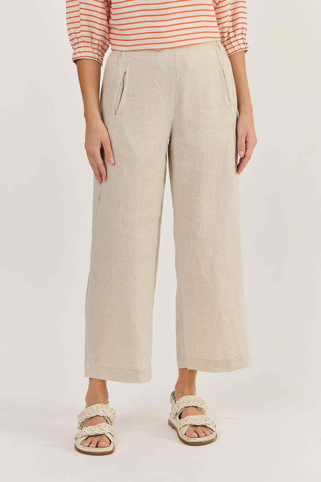 NATURALS LINEN WIDE LEG PANT