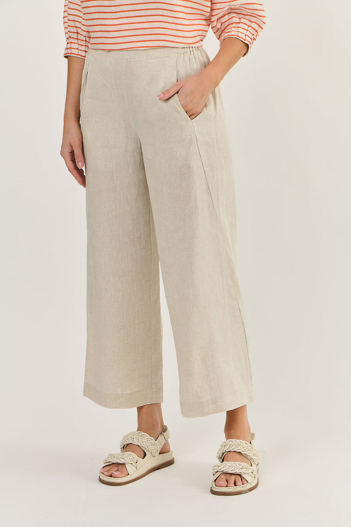 NATURALS LINEN WIDE LEG PANT