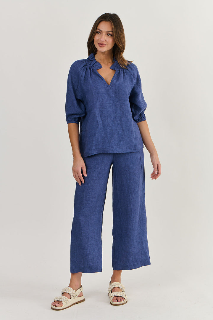 NATURALS LINEN WIDE LEG PANT