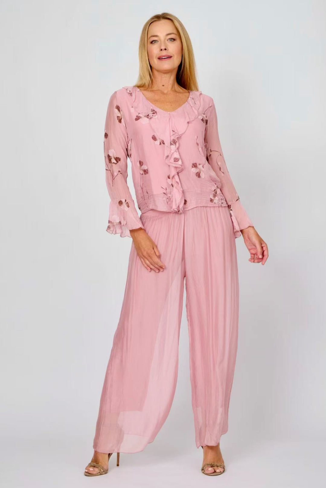 LA STRADA FRILL FRONT BELL SLEEVE TOP