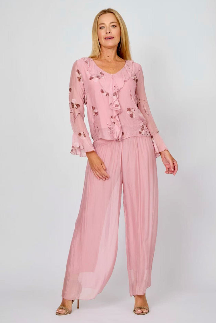 LA STRADA FRILL FRONT BELL SLEEVE TOP