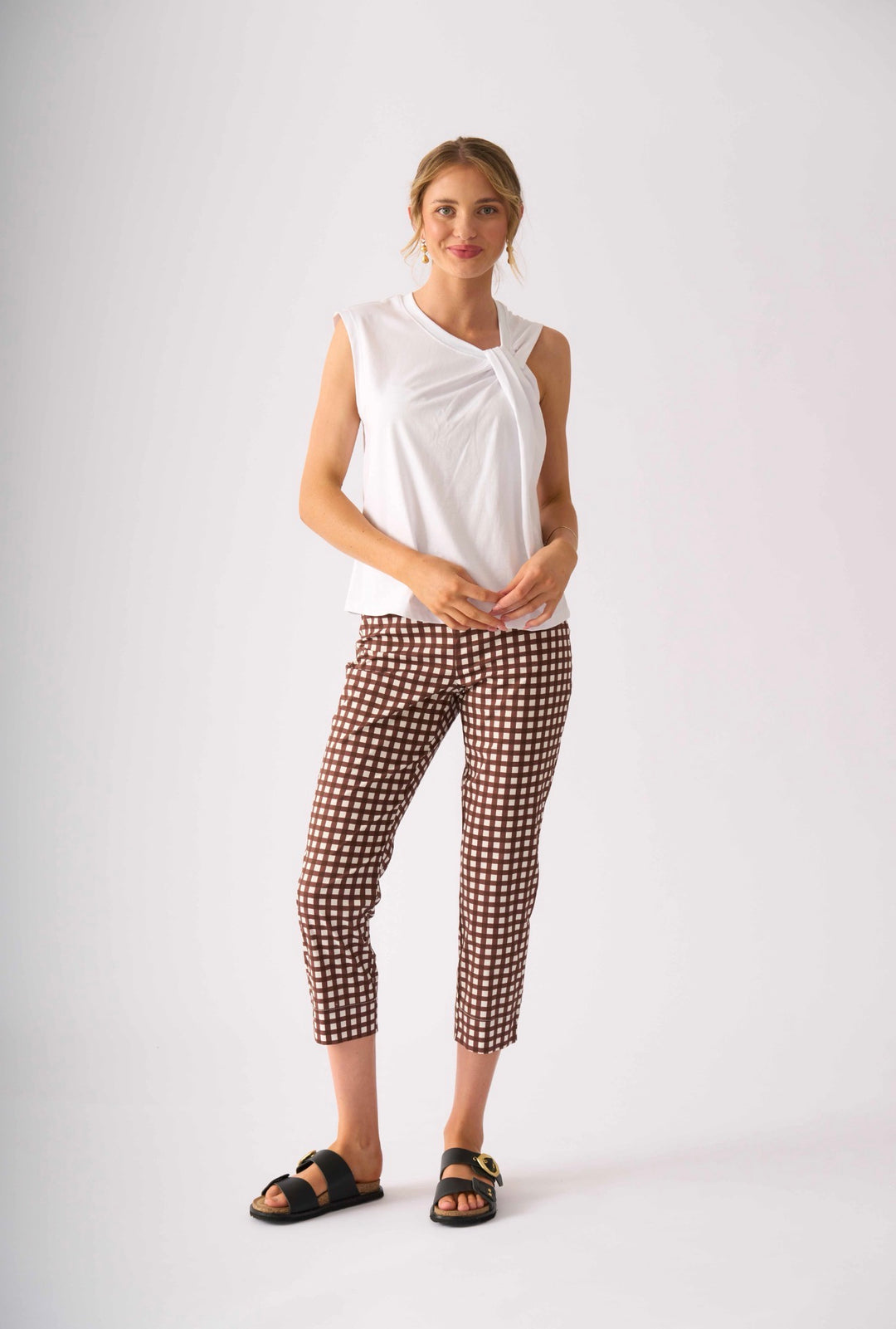FOIL FUSS FREE CAPRI PRINTED PANT