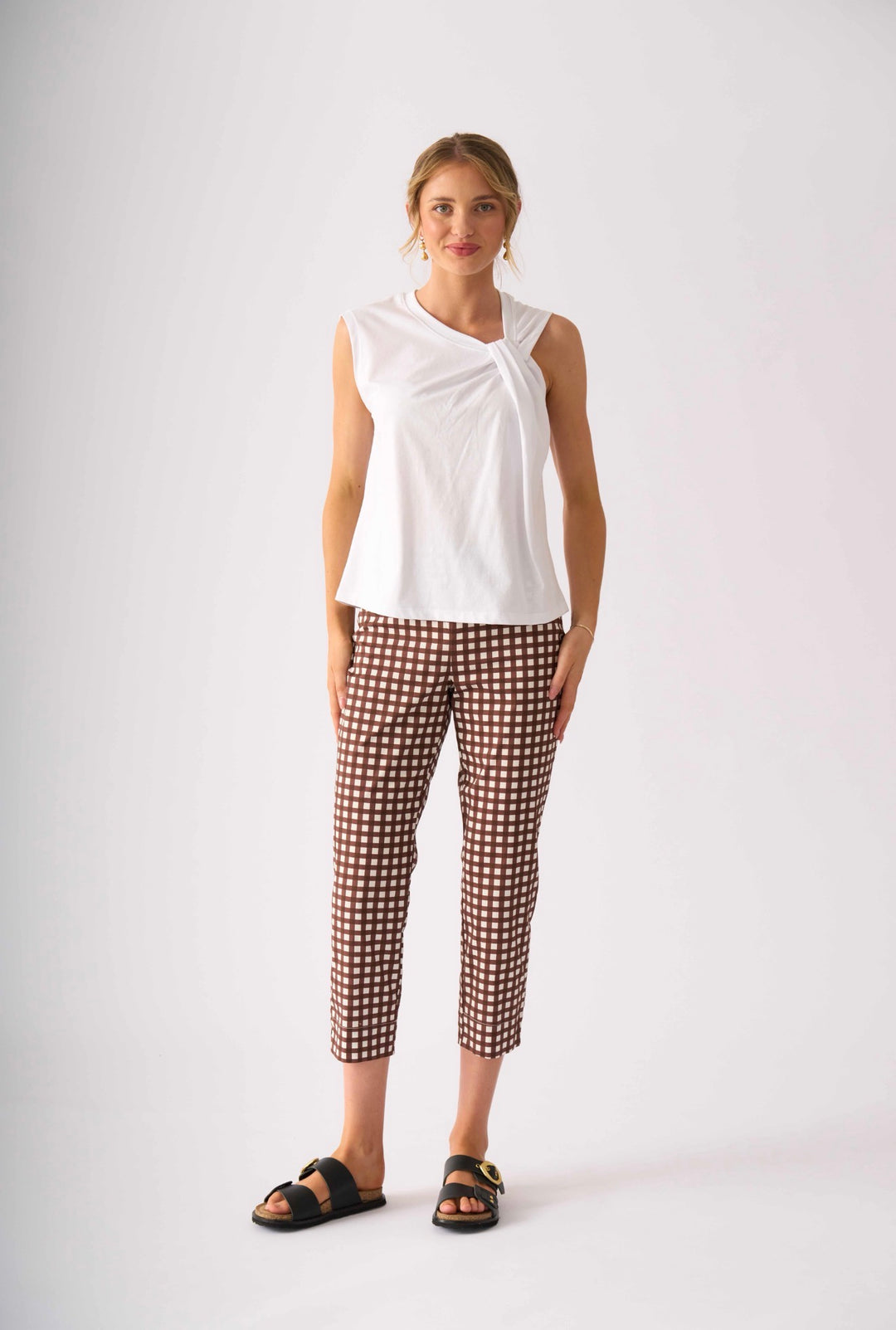 FOIL FUSS FREE CAPRI PRINTED PANT