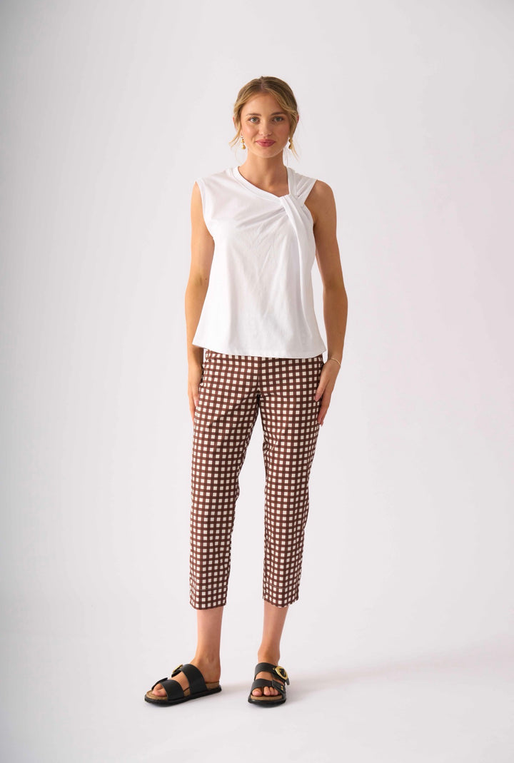 FOIL FUSS FREE CAPRI PRINTED PANT