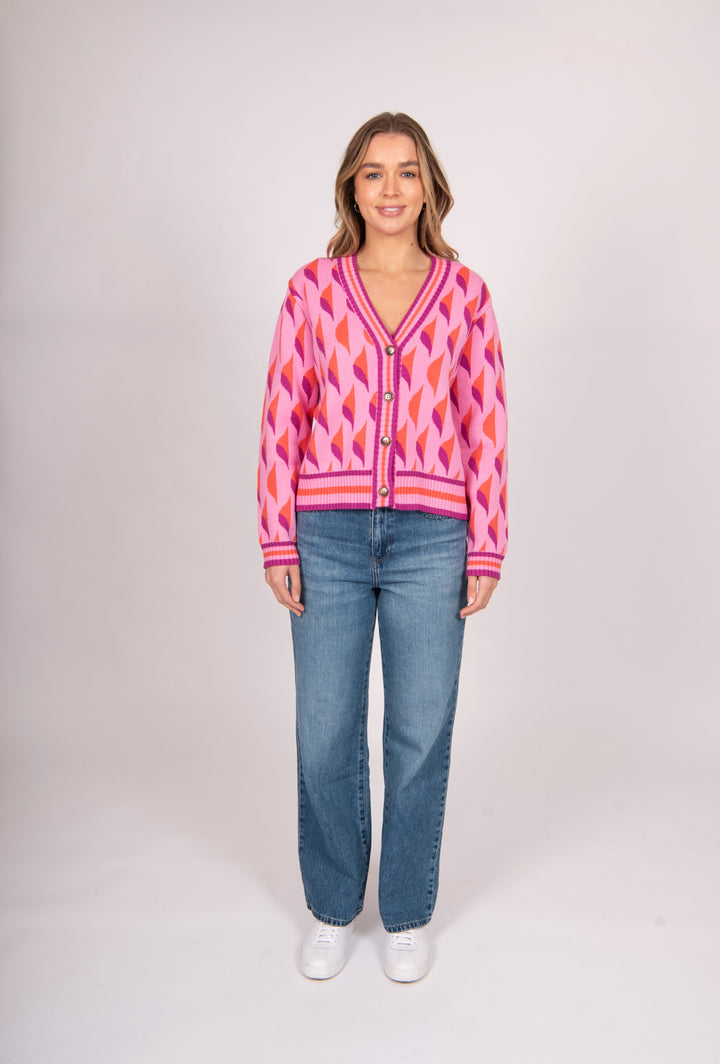 BELLA KNITWEAR V NECK CARDI