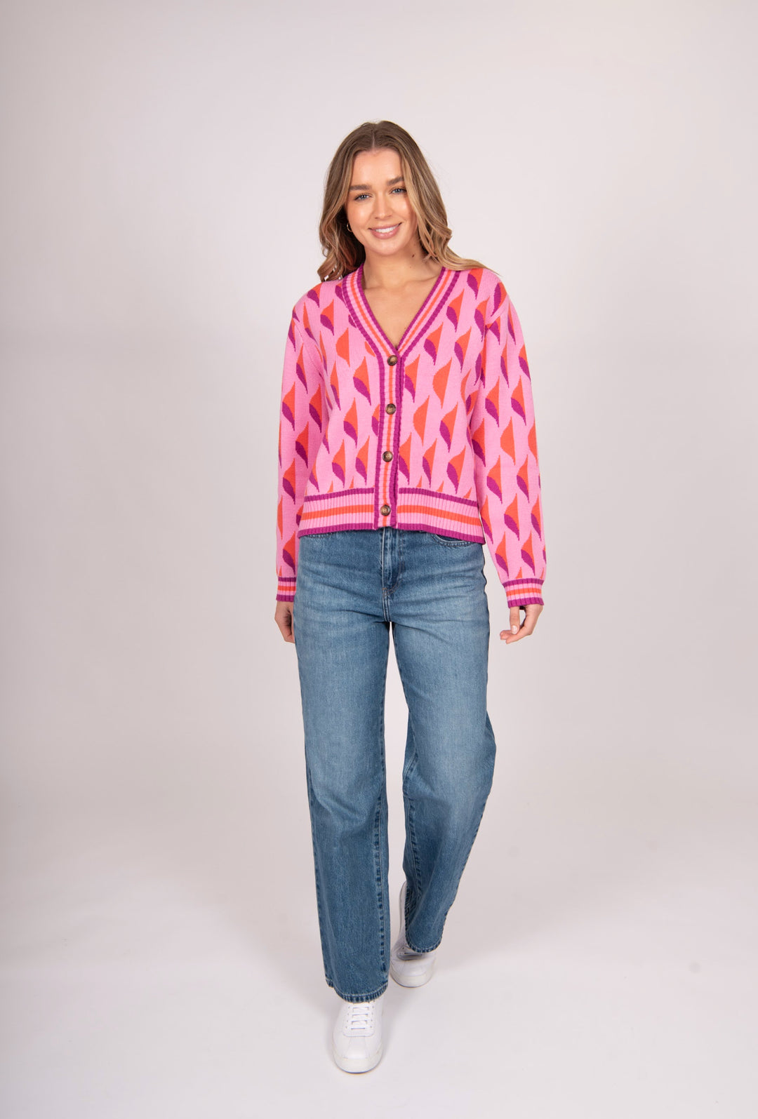 BELLA KNITWEAR V NECK CARDI