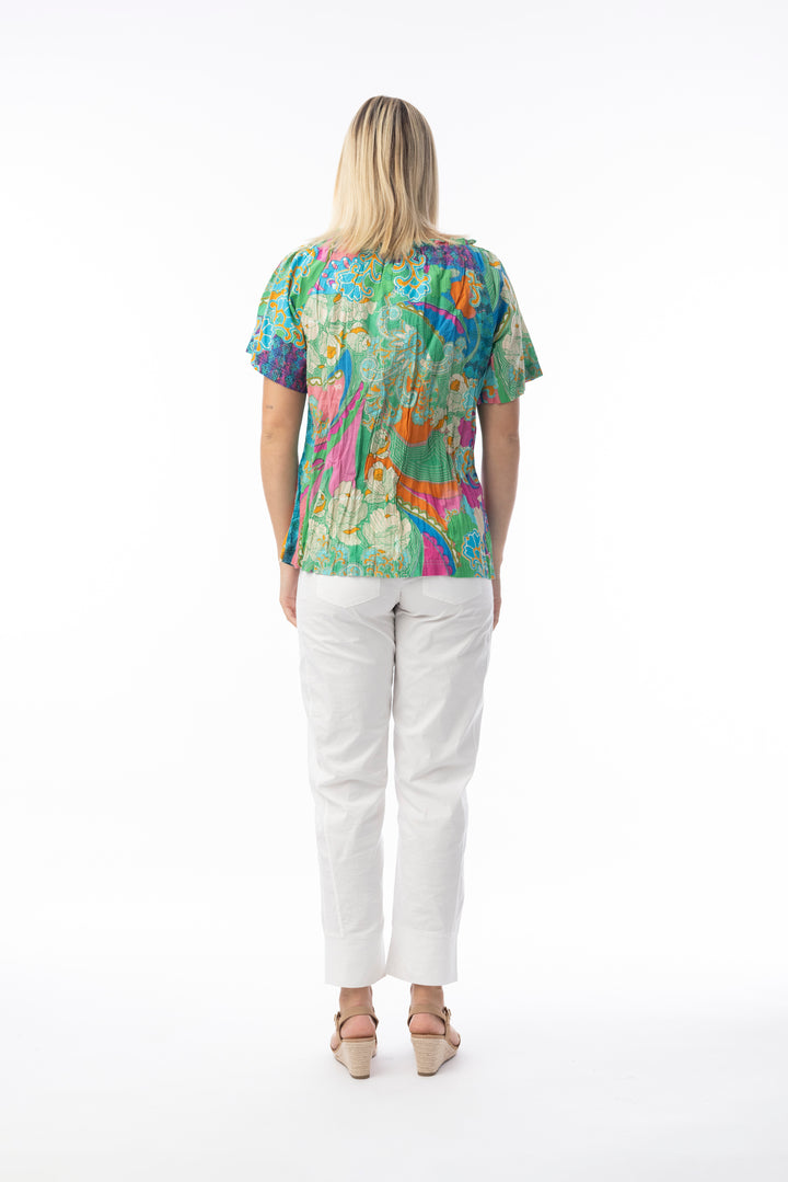 ORIENTIQUE SANTA CRUZ TOP TIE SHORT SLEEVE