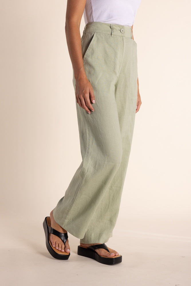 TWO T'S LINEN WIDE LEG PANT