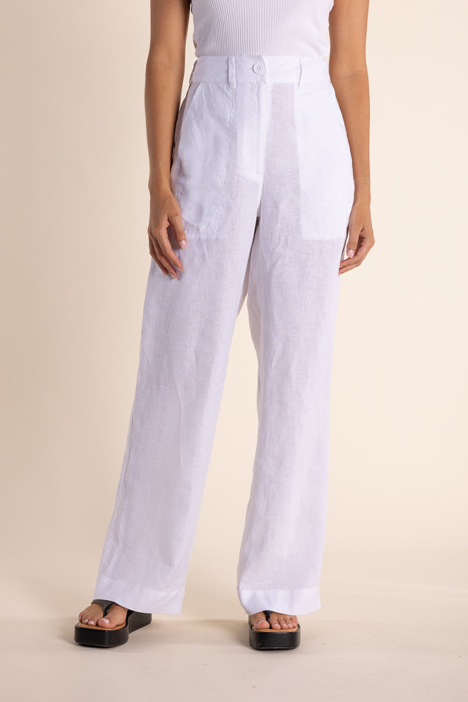 TWO T'S LINEN WIDE LEG PANT