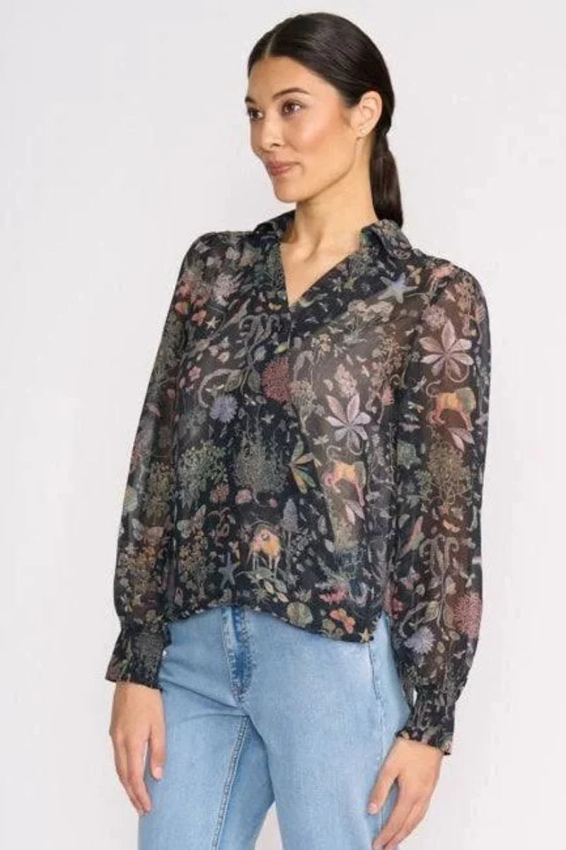 FOIL ROYAL GALA BLOUSE