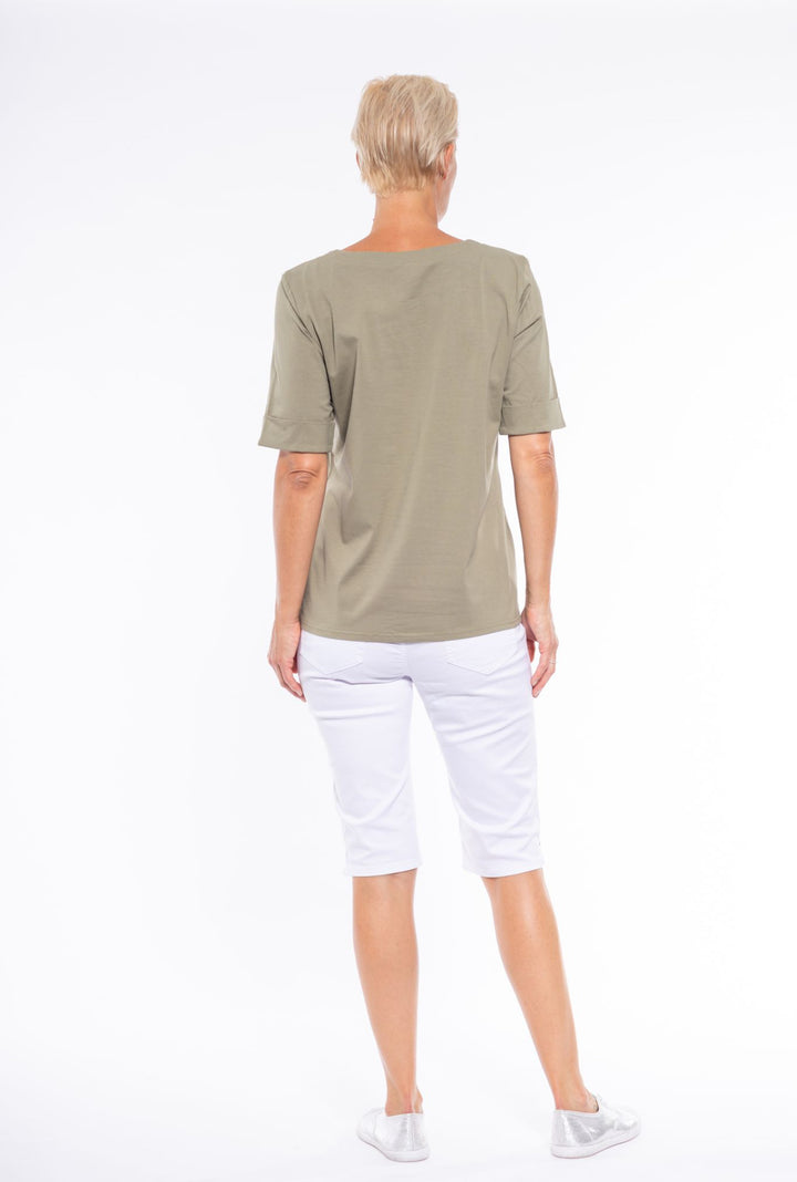 CAFE LATTE TEE WITH HEM CUFF