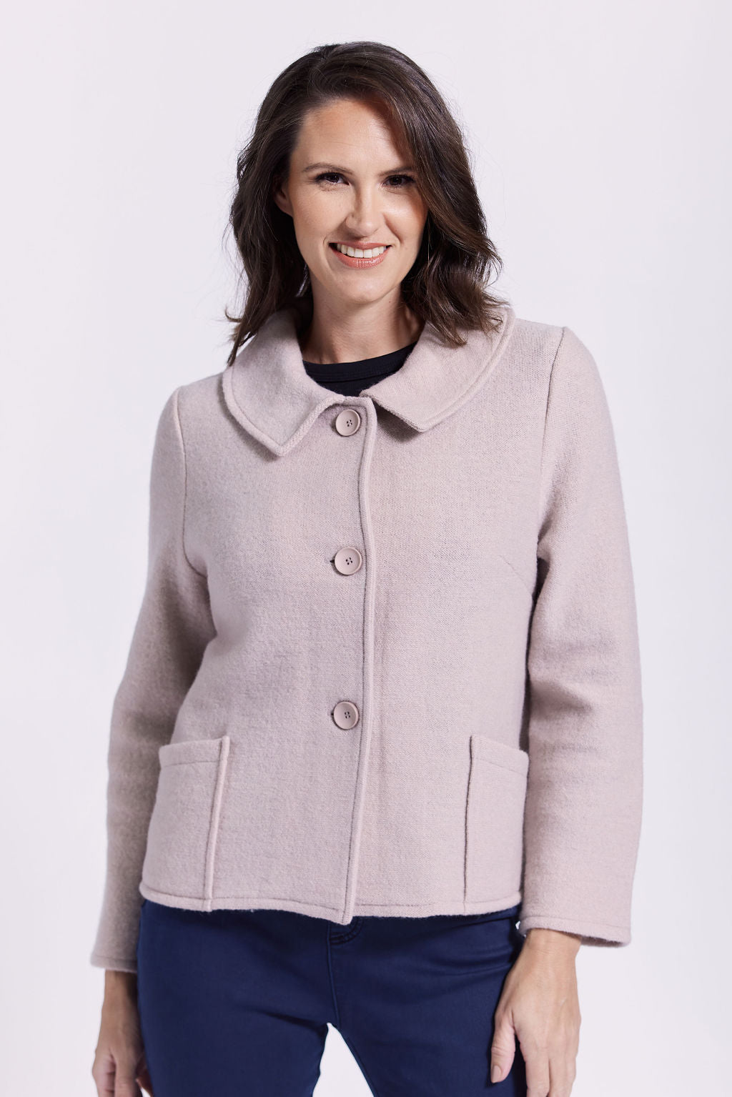 SEE SAW BOILED WOOL AUDREY COLLAR JACKET