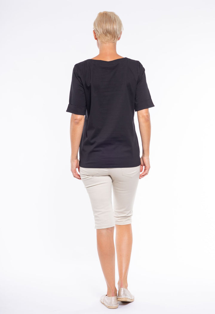 CAFE LATTE TEE WITH HEM CUFF