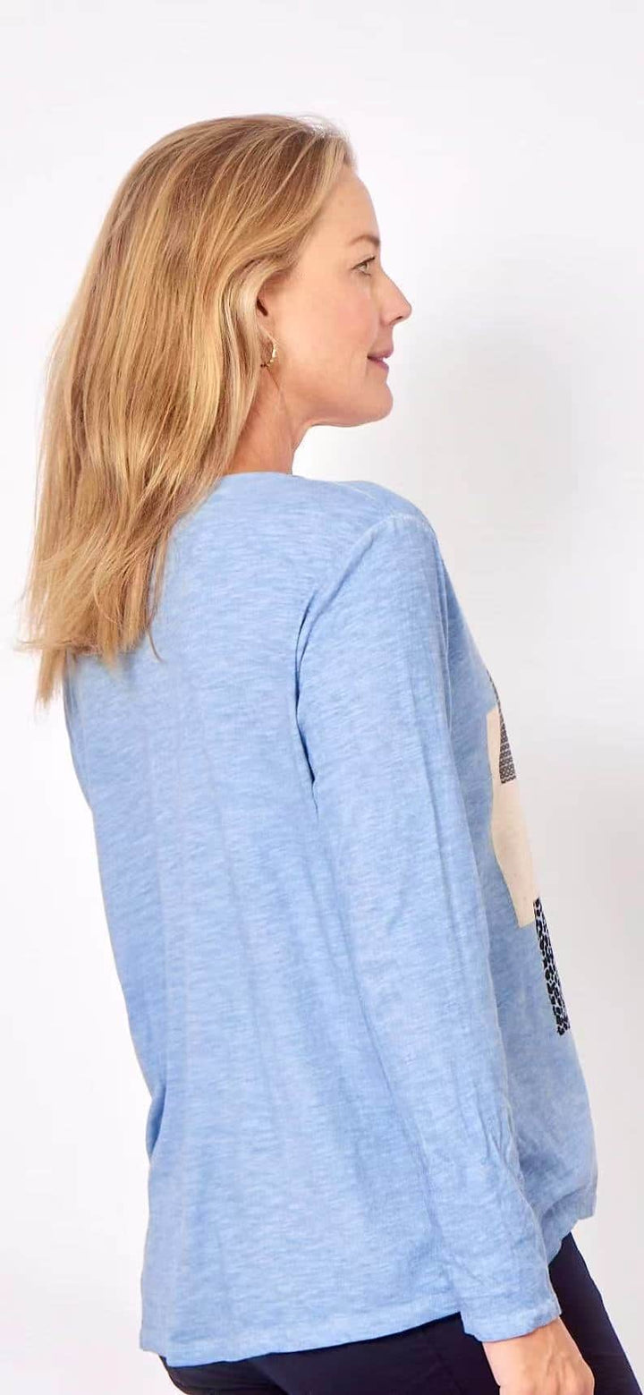 LA STRADA FOIL AND ANIMAL PRINT TOP