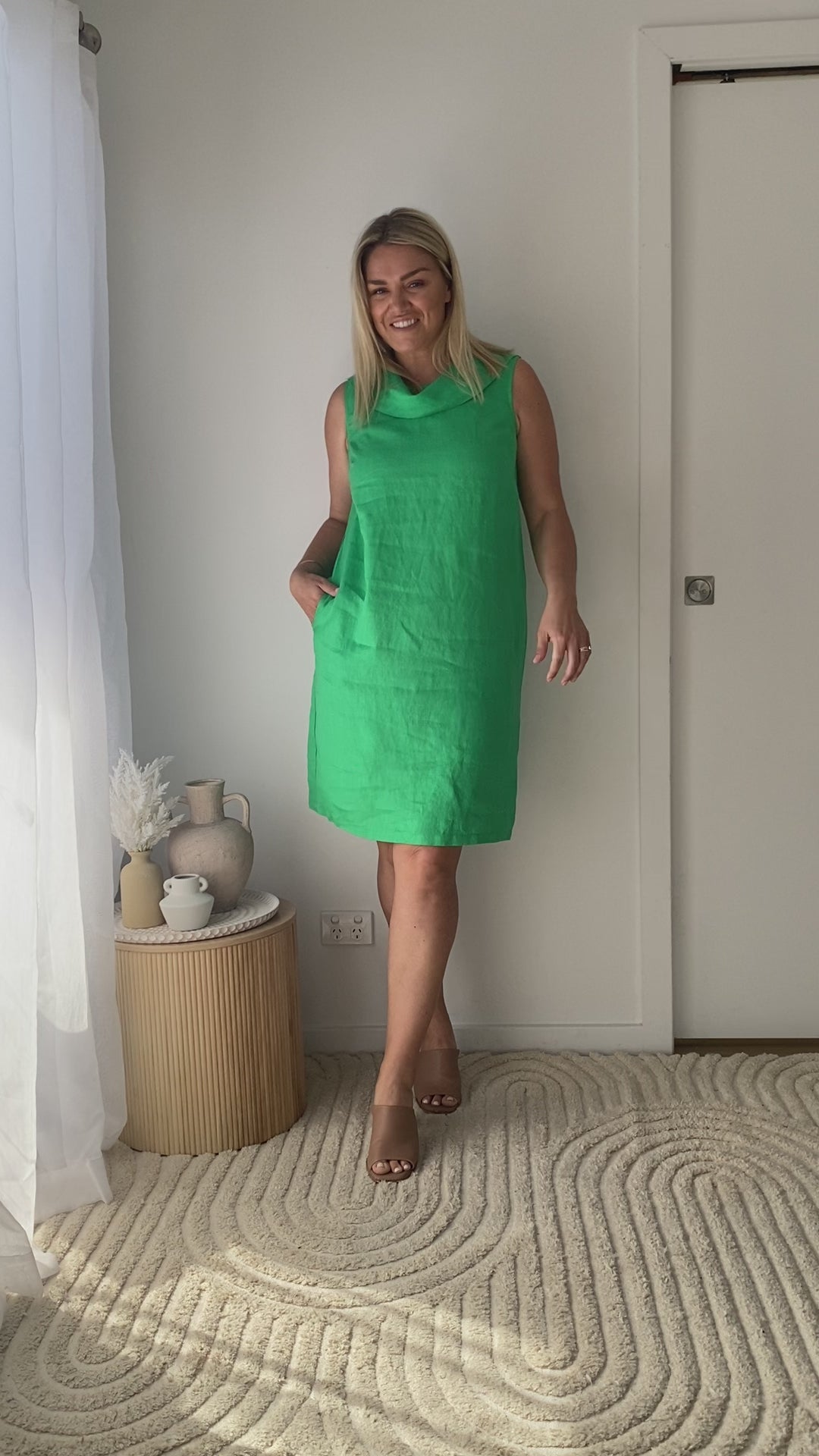 SEE SAW SLEEVELESS COWL NECK DRESS