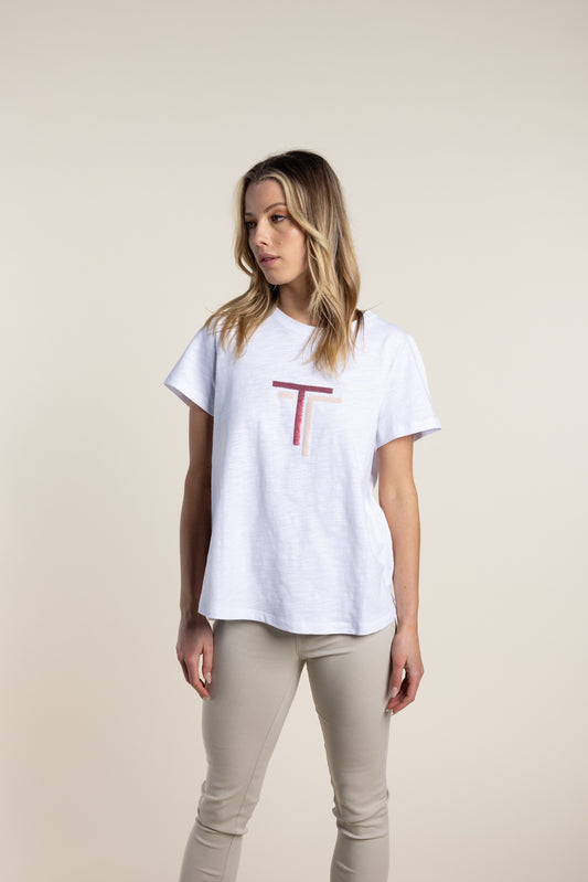 TWO T'S LOGO SEQUIN TEE